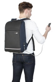 Zoozie Bags Bolsa para Portátil Resistente al Agua con Puerto USB, Azul Oscuro